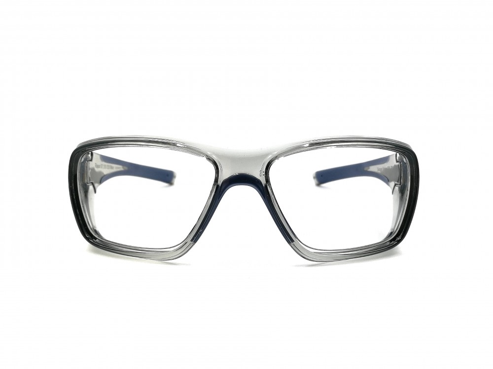 Lunettes de protection - Plastique transparent gris avec touche de bleu