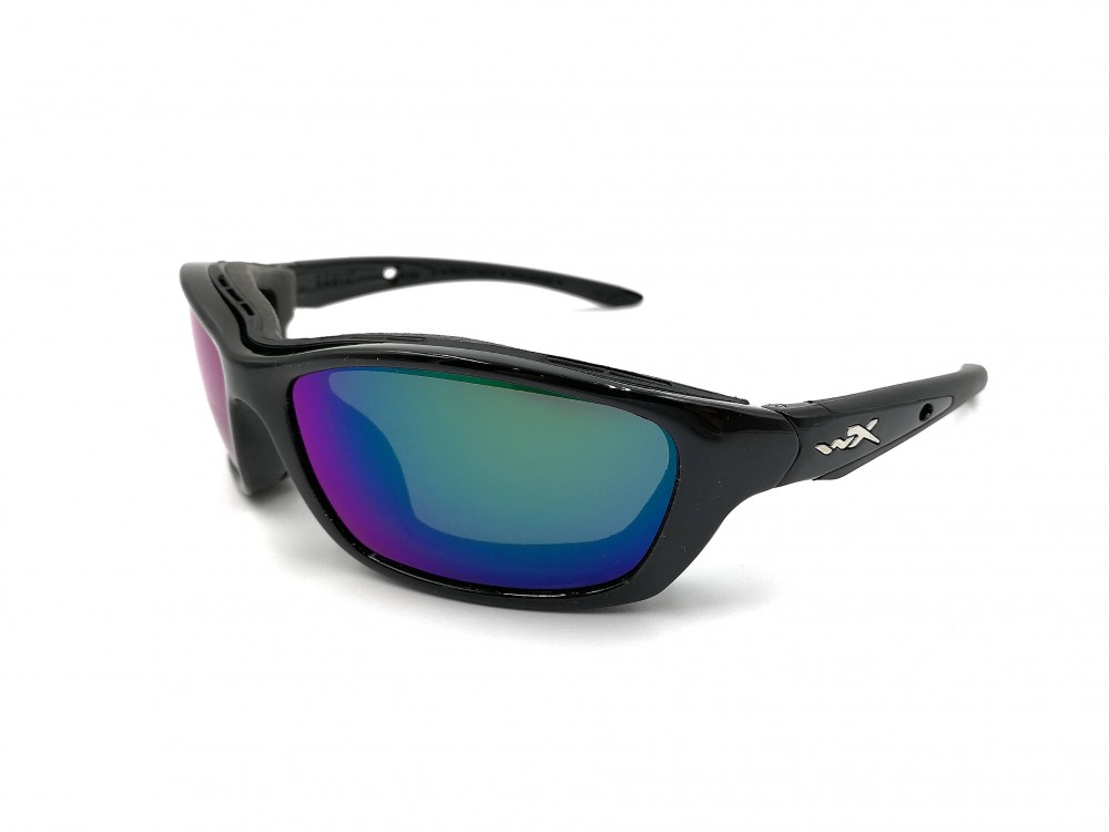 Lunettes de moto Wiley X - Effet miroir vert - Large