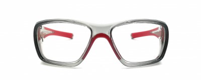 Lunettes de protection - Plastique transparent gris avec touche de rouge
